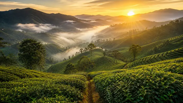 Malaysia travel planning map with islands cities and rainforest